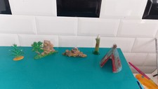 Figurine soldat plastique lot tipi décors rochers cactus starlux clairet farwest