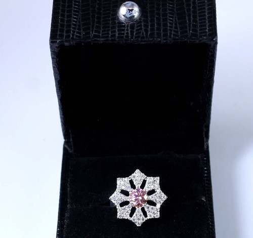 Bague solitaire diamant rose - diamant,