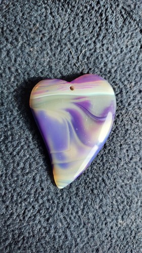 Pendentif coeur agate violet - pendentif,