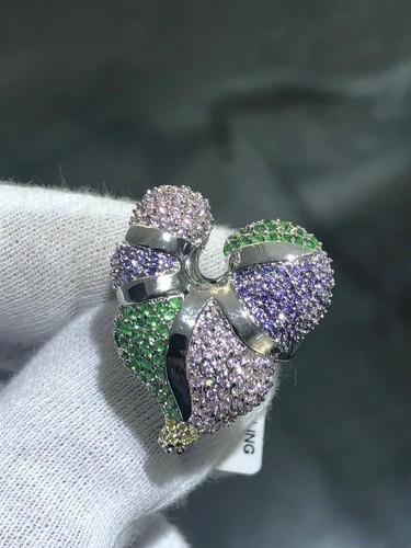 Platine argent sterling vert - platine,