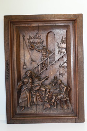 Bas relief sculpture - , bois