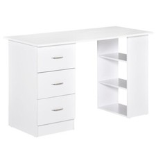 Bureau en Bois -HOMCOM-NEUF-BLANC-120x49x72cm-Rangement bureau,organisation