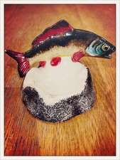 Cendrier - Poisson en céramique / Kitsch / 13 x 16 cm