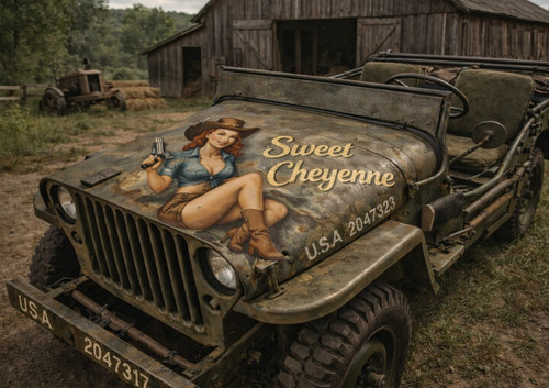 Photo jeep militaire pin - photo, pin-up