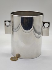 SEAU À GLACE POUR CHAMPAGNE VIN DESIGN MODERNISTE 1950 / 1970 MÉTAL ARGENTÉ