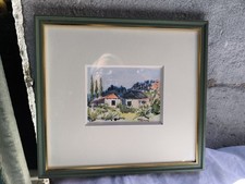 Charmante  et Ancienne Aquarelle Paysage /Signe/encadrée
