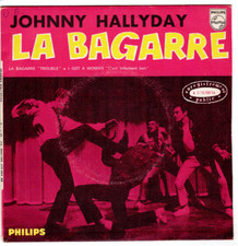 Johnny HALLYDAY       La bagarre 2 titres   Pochette PAPIER    "7" 45 tours EP