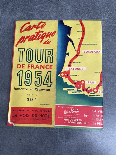 Ancienne carte tour france - ancienne,