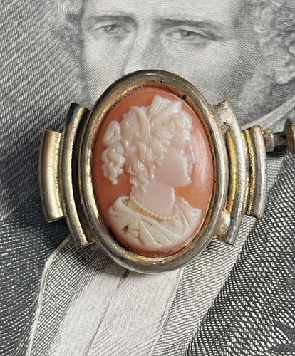 Broche camée visage femme - camÉe,
