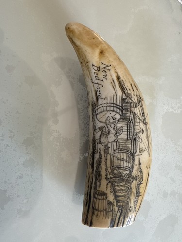 Scrimshaw dent de cachalot - scrimshaw, :