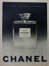 Publicite  PARFUM  CHANEL  N°22  ANNEE 1958    M1846