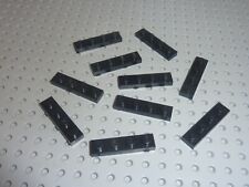 10 x LEGO Black plate 1x4 ref