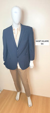 Saint Hilaire Taille 54 Spécial Auto  veste de costume bleue homme en laine