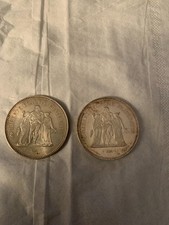 2 pièces de monnaie 50 FRANCS ARGENT 1974 ET 1975