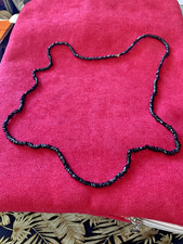 COLLIER SAUTOIR NOIR 40X2= 80cm - BRILLANT fait de PETIT ÉCLAT NOIR