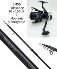 Ensemble pêche au posé Carnassier, canne de 6M50  10-150gr + Moulinet débrayable