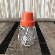 Petit Pot À Moutarde Vintage De Bistro En Parfait État Verre Et Plastique 