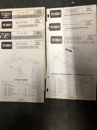 Toro 8hp parts catalog - parts,