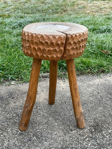Ancien tabouret tripode - tabouret,
