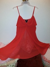 LOVERS LANE SEXY RED GOWN CHIFFON OPEN FT. XL NWT FREE THONG XL 9/10 NWT