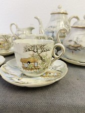 Porcelaine Du Japon Période Meiji Satsuma, Ancien Service Peint à La Main