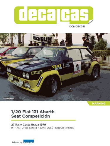 Decal fiat 131 abarth - decal, 1/24