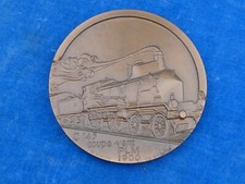 TTB ! MEDAILLE Medal - GONDARD / CUMONT - LOCO. C145 COUPE VENT PLM 1900 - TRAIN