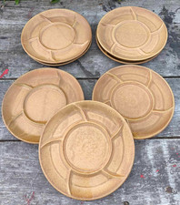 7 assiettes à fondue en grès brut à 6 compartiments raclette hors d'oeuvre