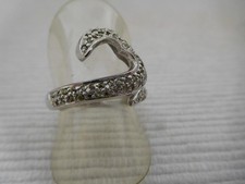 Bague en argent massif 925, plaqué or gris motif serpent  taille 55  B1711 lot
