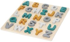 Jeu d’éveil Puzzle ABC Puzzle de Lettres en Bois aux Couleurs discrètes Caspar