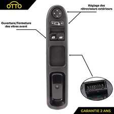 Commande bouton de leve vitre avant gauche pour PEUGEOT 207 = 6554QC 96548591XT