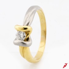 Bague Solitaire 18K Or 950 Platine 1 Diamant 0,28 Ct TW/VS1 4,15 Mm Taille 62