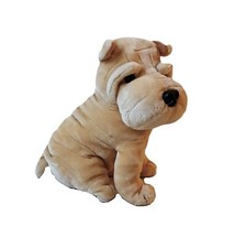 Peluche chien beige bouledogue