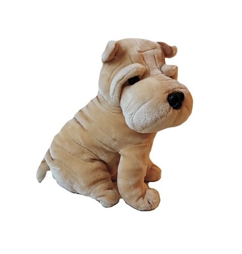 Peluche chien beige bouledogue