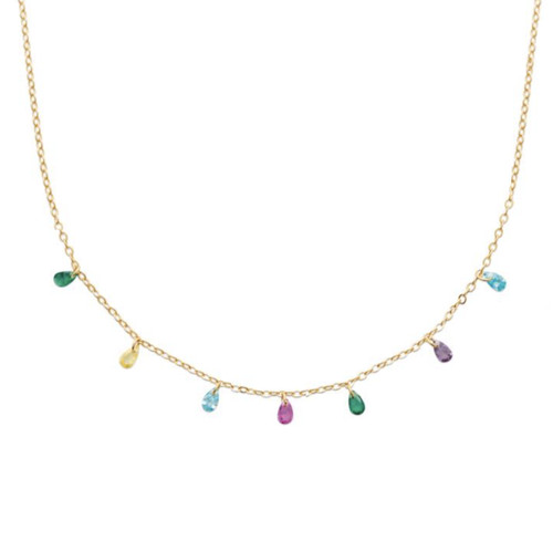 Collier pampilles cristal - de,