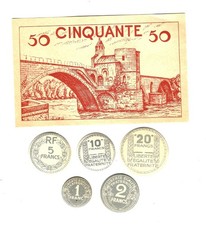 RARE LOT DE 6 MONNAIES EN CARTONS POUR APPRENDRE A COMPTER A L'ECOLE