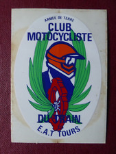 AUTOCOLLANT STICKER ARMEE DE TERRE EAT TOURS CLUB MOTOCYCLISTE TRAIN MOTO CROSS