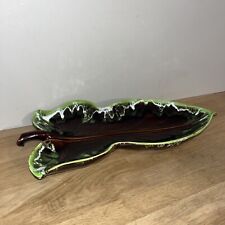 Ancienne Céramique De Vallauris Forme Feuille Plat Coupe À Fruits