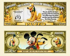 PLUTO ! BILLET 1 MILLION DOLLAR Collection MICKEY MOUSE dessin animé Walt Disney