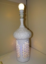 -ANCIEN PIED DE LAMPE TERRE CUITE EMAILLEE DLG VALLAURIS PELLETIER CAPRON D