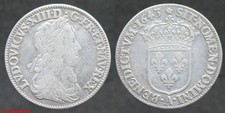 Royale Louis XIII quart d'écu type Warin 1643 A rose,  en TTB-