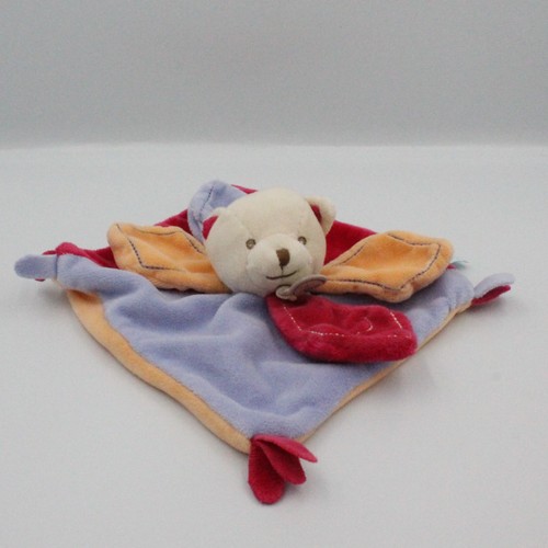 Doudou plat ours mauve - , orange