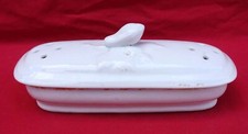 French Antique White Porcelain Teeth Brush Toothpaste Vanity Box