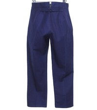 New 1940s Indigo Cotton Twill Buckle Back Work Chore Pants W35 Made in France