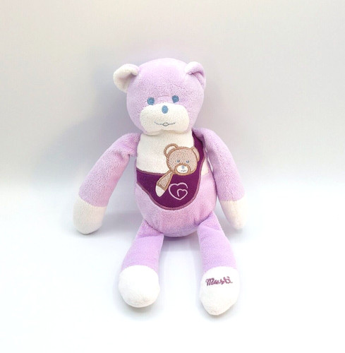 Doudou peluche ours violet