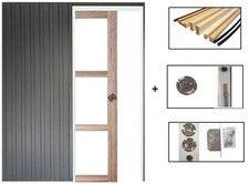 Porte Coulissante Frake Vitrage Transparent H204 X L73 + Systeme De Galandage Et