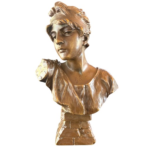 Villanis signed bronze bust - e.,