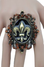 Bague De Mode En Métal Doré Pour Femme Fleur De Lys Merveilleuse