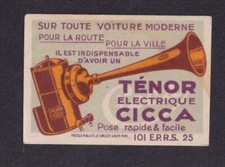 Ancienne  étiquette  Allumettes  France  BN1690321 Voiture Claxone Cicca  EPRS