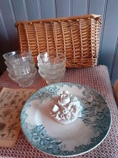 LOT VAISSELLE ANCIENNE AMBIANCE CHAMPETRE DECORATION BOUQUET FLEURS